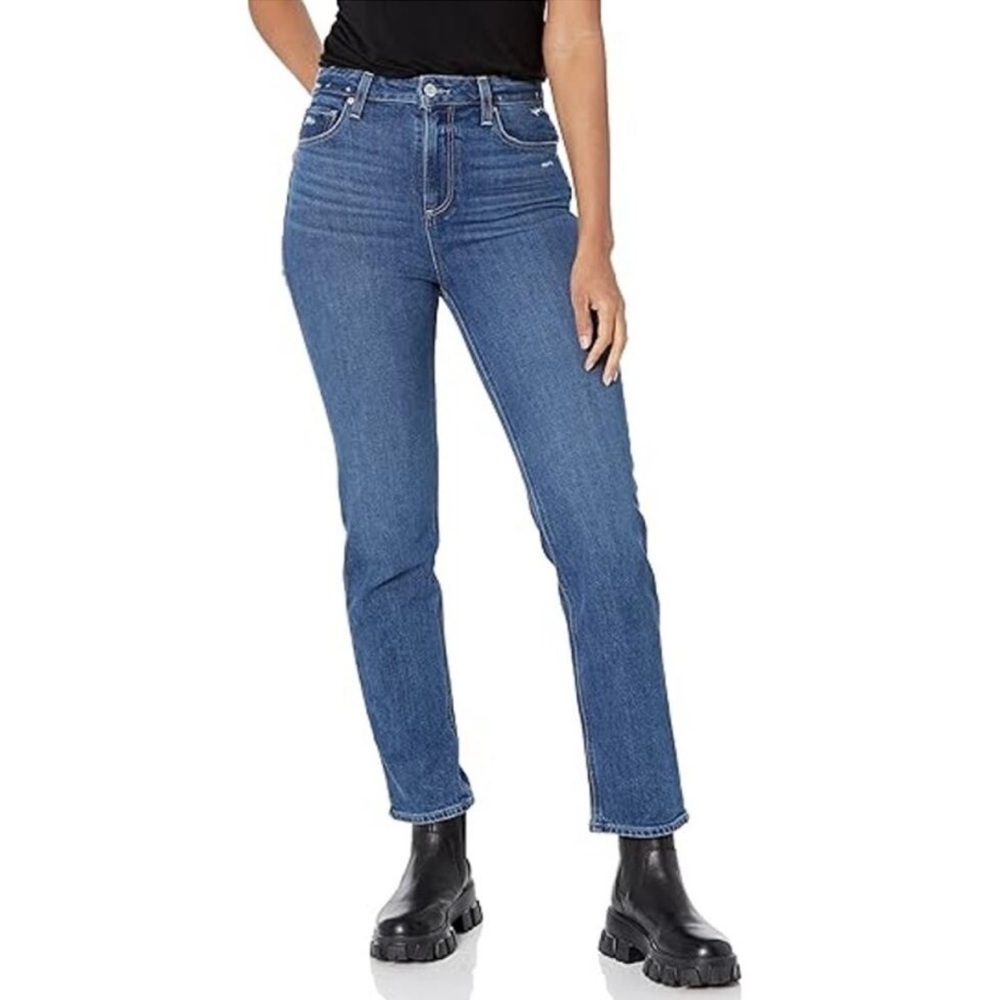 Paige Stella Miss You Distressed High Rise Straight Jeans size 25